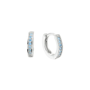 klapoorringen blauw zirkonia zilver gerhodineerd