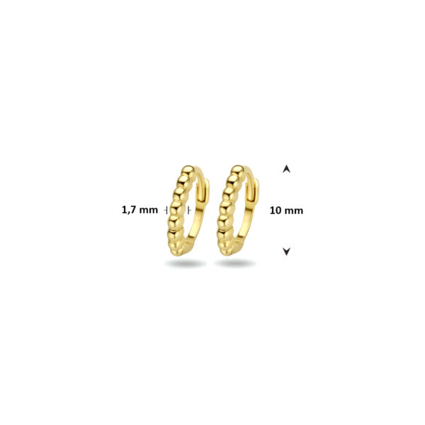 klapoorringen bolletjes 10 mm 14K geelgoud - Afbeelding 4