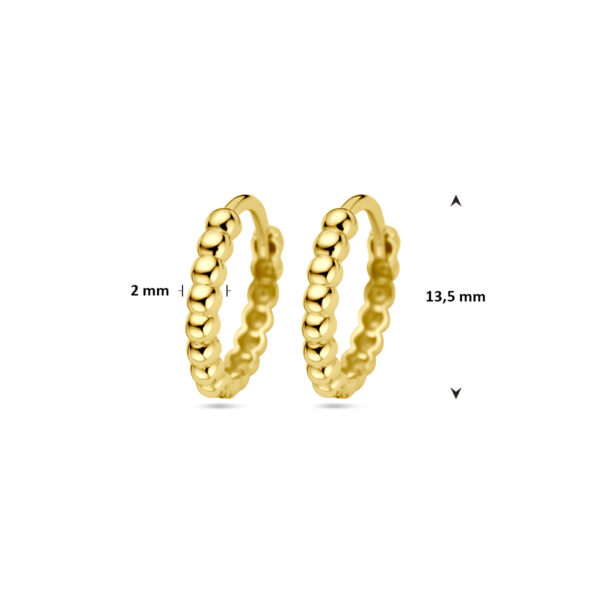 klapoorringen bolletjes 13,5 mm 14K geelgoud - Afbeelding 4
