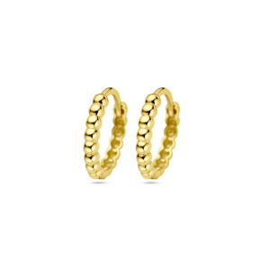 klapoorringen bolletjes 13,5 mm 14K geelgoud