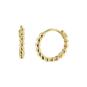 klapoorringen bolletjes 14K geelgoud