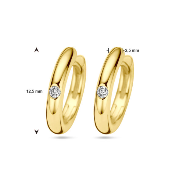 klapoorringen diamant 0.04ct (2x 0.02ct) h si 14K geelgoud - Afbeelding 4