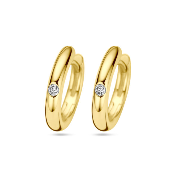 klapoorringen diamant 0.04ct (2x 0.02ct) h si 14K geelgoud