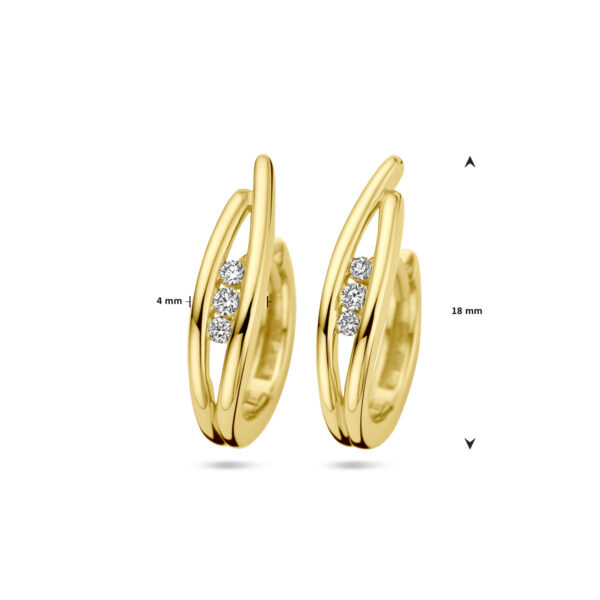klapoorringen diamant 0.10ct (2x 0.05ct) h si 14K geelgoud - Afbeelding 4