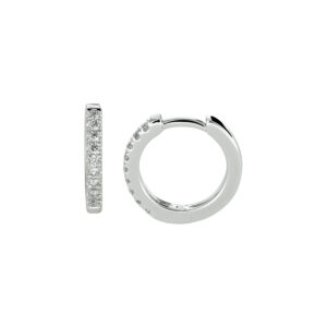 klapoorringen diamant 0.10ct (2x0.05ct) g si 14K witgoud