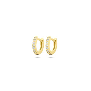 klapoorringen diamant 0.10ct (2x0.05ct) h si 10 mm 14K geelgoud