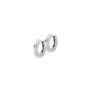 klapoorringen diamant 0.11ct (2x0.055) h si 14K witgoud