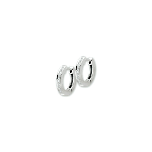 klapoorringen diamant 0.11ct (2x0.055) h si 14K witgoud