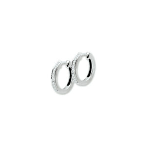 klapoorringen diamant 0.12ct (2x0.06) h si 14K witgoud