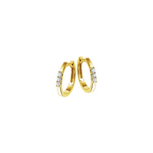 klapoorringen diamant 0.12ct (2x0.06ct) h si 14K geelgoud