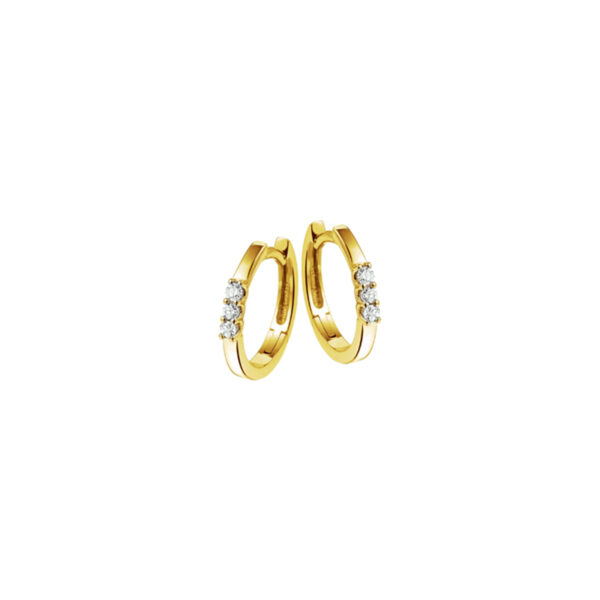 klapoorringen diamant 0.12ct (2x0.06ct) h si 14K geelgoud