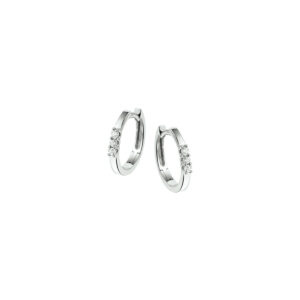 klapoorringen diamant 0.12ct (2x0.06ct) h si 14K witgoud