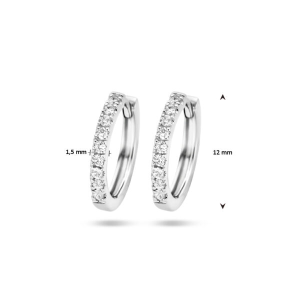 klapoorringen diamant 0.15ct (2x0.075ct) g si 14K witgoud - Afbeelding 4