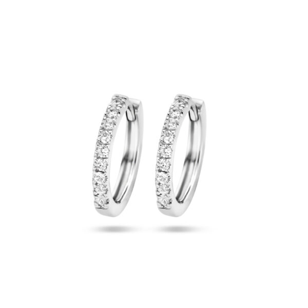 klapoorringen diamant 0.15ct (2x0.075ct) g si 14K witgoud