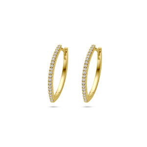 klapoorringen diamant 0.17ct (2x 0.085ct) h si 19 mm 14K geelgoud