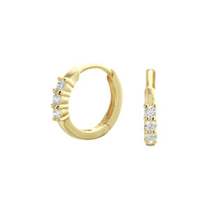 klapoorringen diamant 0.18ct (2x 0.09ct) h si 14K geelgoud
