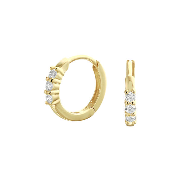 klapoorringen diamant 0.18ct (2x 0.09ct) h si 14K geelgoud