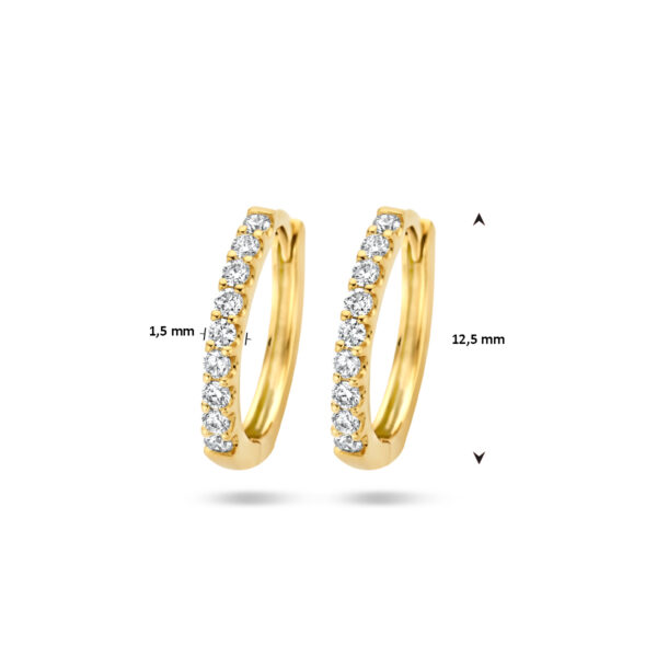 klapoorringen diamant 0.20ct (2x0.10ct) g si 14K geelgoud - Afbeelding 4