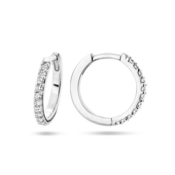 klapoorringen diamant 0.23ct (2x0.115) h p1 14K witgoud - Afbeelding 3
