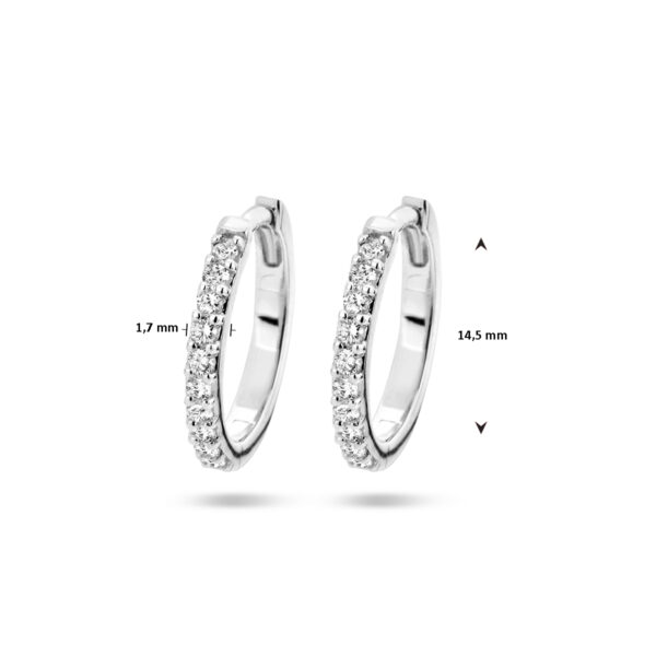 klapoorringen diamant 0.23ct (2x0.115) h p1 14K witgoud - Afbeelding 4