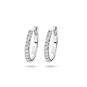 klapoorringen diamant 0.23ct (2x0.115) h p1 14K witgoud