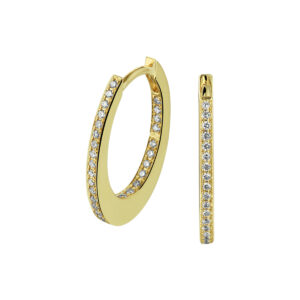 klapoorringen diamant 0.24ct (2x0.12ct) h si 14K geelgoud