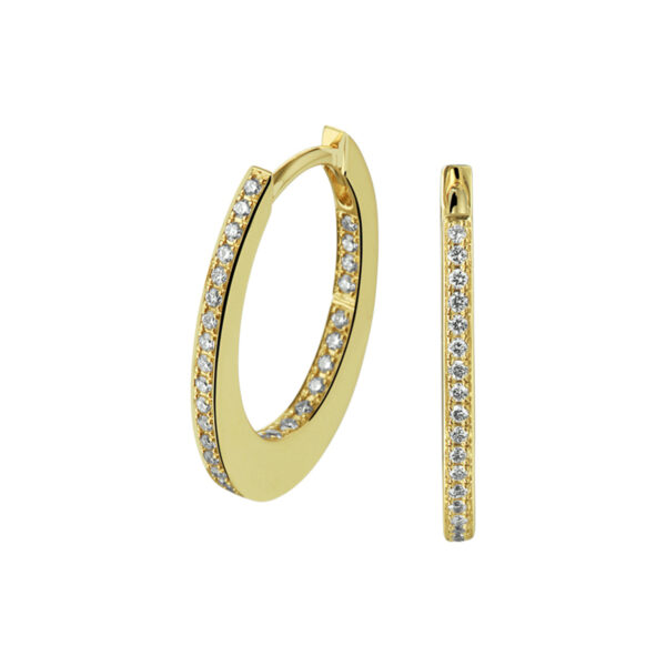 klapoorringen diamant 0.24ct (2x0.12ct) h si 14K geelgoud