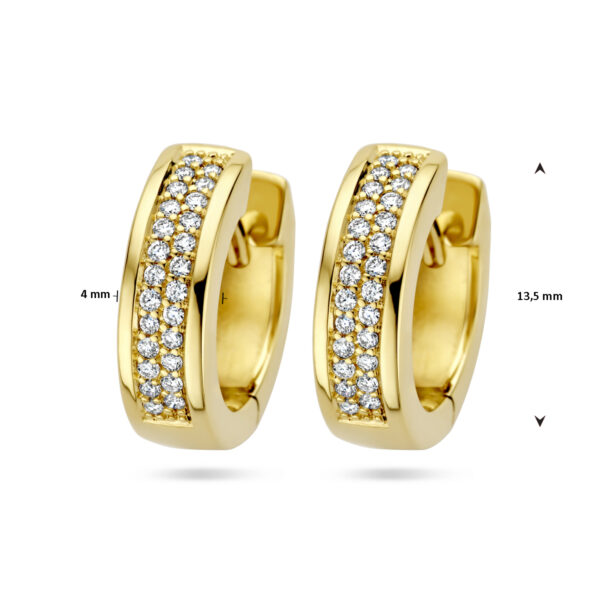 klapoorringen diamant 0.25ct (2x0.125ct) h si 14K geelgoud - Afbeelding 4