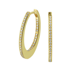 klapoorringen diamant 0.28ct (2x0.14ct) h si 14K geelgoud