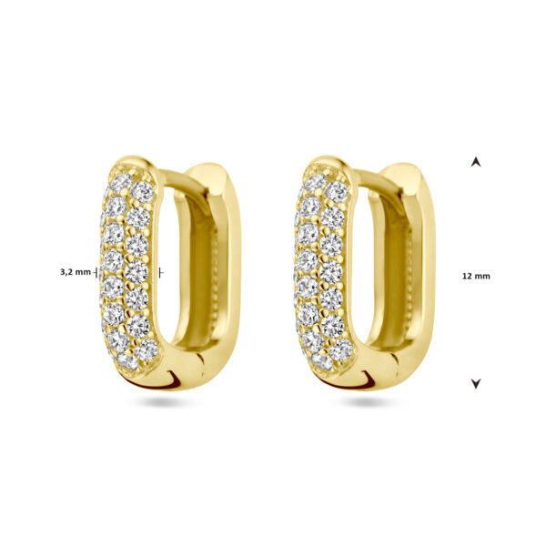 klapoorringen diamant 0.36ct (2x 0.18ct) h si 14K geelgoud - Afbeelding 4