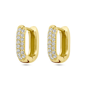 klapoorringen diamant 0.36ct (2x 0.18ct) h si 14K geelgoud
