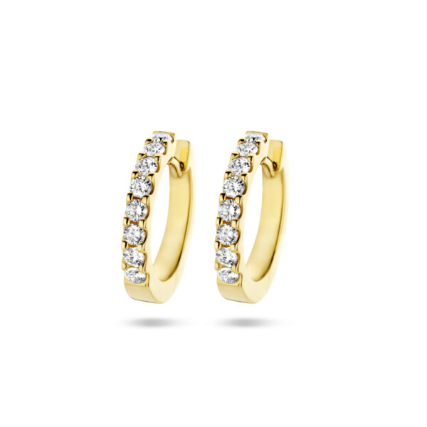 klapoorringen diamant 0.50ct (2x 0.25ct) h si 14K geelgoud