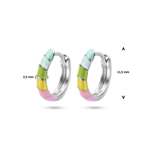 klapoorringen emaille zilver gerhodineerd - Afbeelding 4