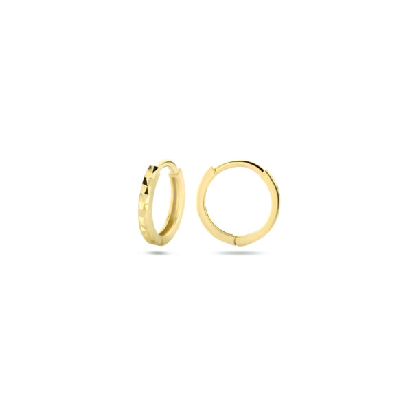 klapoorringen gediamanteerd 10,3 mm 14K geelgoud - Afbeelding 3