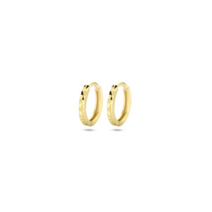 klapoorringen gediamanteerd 10,3 mm 14K geelgoud