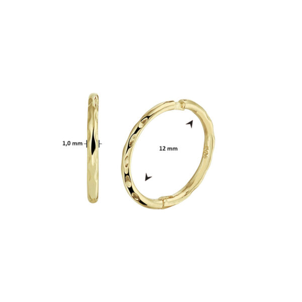 klapoorringen gediamanteerd 14K geelgoud - Afbeelding 3