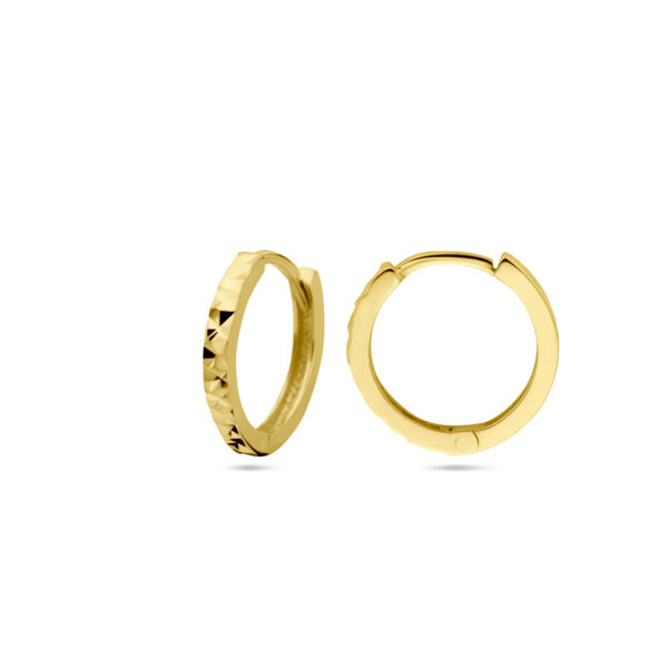 klapoorringen gediamanteerd 14K geelgoud - Afbeelding 3