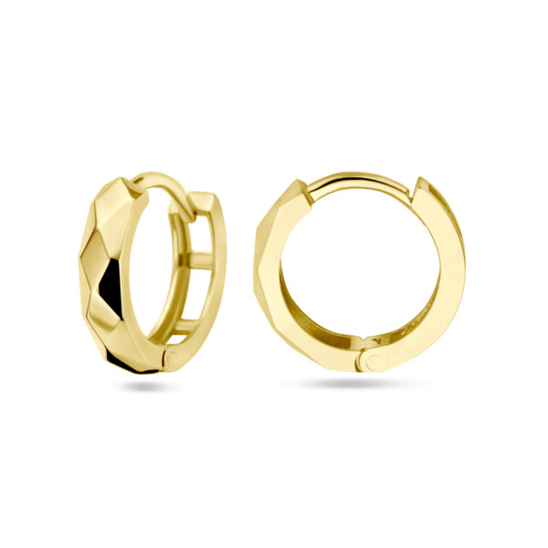 klapoorringen gediamanteerd 14K geelgoud - Afbeelding 3