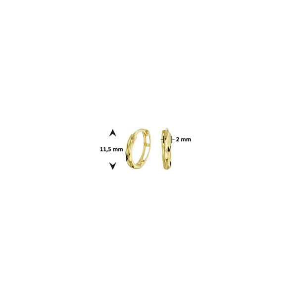 klapoorringen gediamanteerd 14K geelgoud - Afbeelding 3