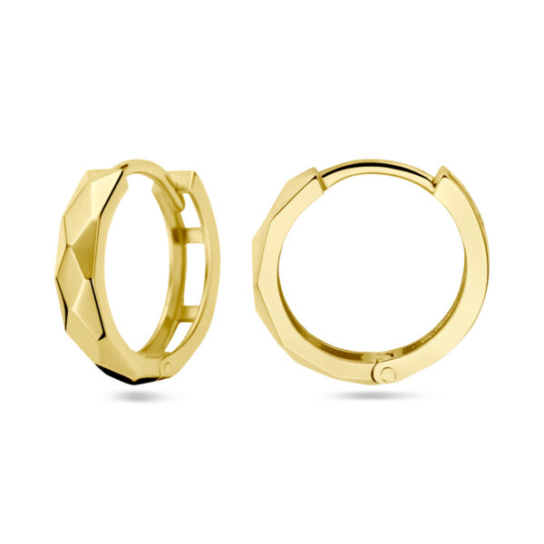 klapoorringen gediamanteerd 14K geelgoud - Afbeelding 3