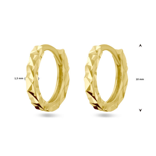 klapoorringen gediamanteerd 14K geelgoud - Afbeelding 4