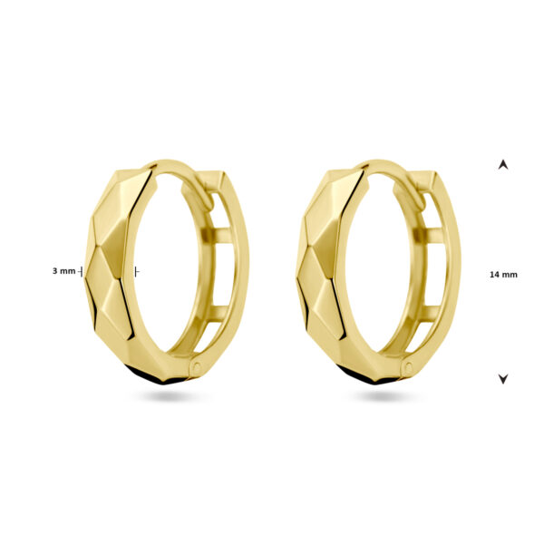 klapoorringen gediamanteerd 14K geelgoud - Afbeelding 4