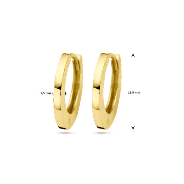 klapoorringen gediamanteerd 14K geelgoud - Afbeelding 4