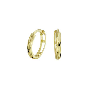 klapoorringen gediamanteerd 14K geelgoud