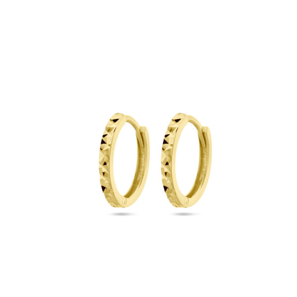 klapoorringen gediamanteerd 14K geelgoud