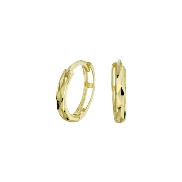 klapoorringen gediamanteerd 14K geelgoud