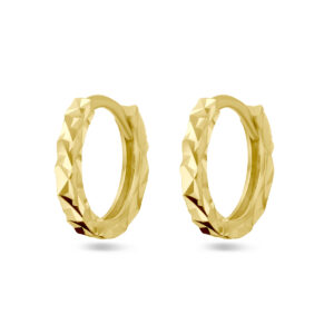 klapoorringen gediamanteerd 14K geelgoud