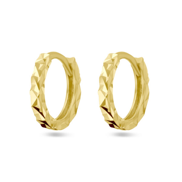 klapoorringen gediamanteerd 14K geelgoud