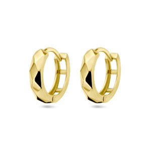 klapoorringen gediamanteerd 14K geelgoud
