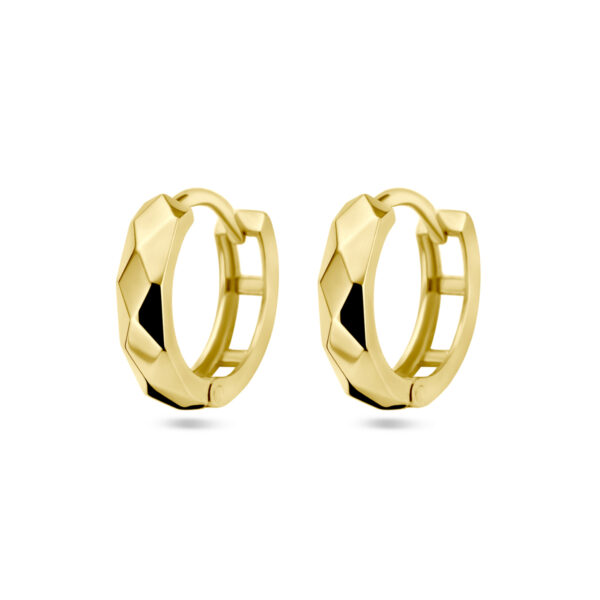 klapoorringen gediamanteerd 14K geelgoud